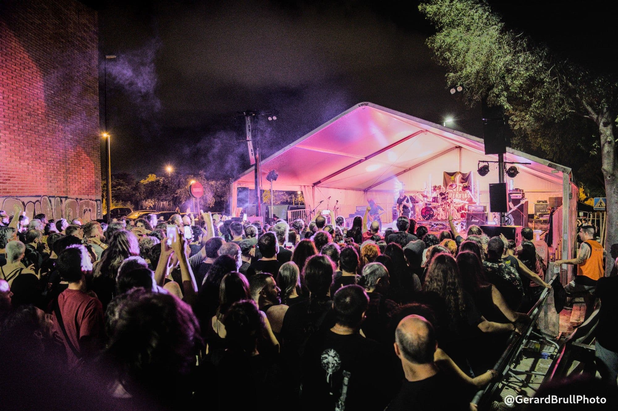 Death Field at night, Move Your Fucking Brain extreme fest stage